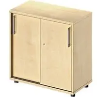 Schäfer Shop Schuifdeurkast TETRIS WOOD, 2 OH, B 800 x D 421 x H 800 mm, hoogte inclusief glijders, ahorn decor