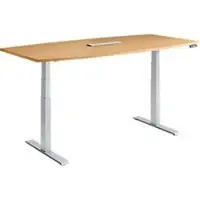 Schäfer Shop MODENA FLEX vergadertafel, elektrisch in hoogte verstelbaar, bootvorm, T-poot, B 2000 mm