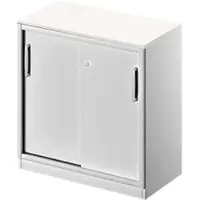 Schäfer Shop Schuifdeurkast TETRIS SOLID, 2 ordnerhoogten, B 800 mm, incl. 19 mm afdekplaat, wit/blank aluminium