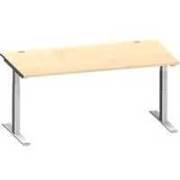 Schäfer Shop bureau MODENA FLEX, rechthoekig, T-poot rechthoekige buis, B 1600 x D 800 x H 650-850 mm, ahorn/wit aluminium