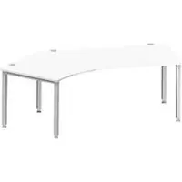 Schäfer Shop hoekbureau MODENA FLEX 135°, aanbouw links, 4-poots vierkante buis, B 2165 mm, wit/wit