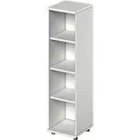 Schäfer Shop Open kast TETRIS WOOD - B 400 x D 421 x H 1520 mm - 4 OH - met glijders - lichtgrijs - ons merk