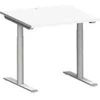 Schäfer Shop MODENA FLEX bureau, T-poot ronde buis, B 800 x D 800 mm, wit/wit aluminium