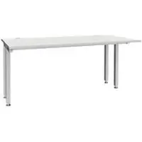 Schäfer Shop bureau MODENA FLEX, 4-poots vierkante buis, verkorte zijpanelen, B 1600 mm, lichtgrijs