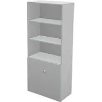 Schäfer Shop TETRIS WALL combi-boekenkast, 5 OH, 3 open vakken + 2 deuren, B 800 x D 440 x H 1880 mm, lichtgrijs