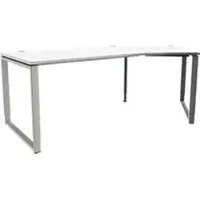 Schäfer Shop MODENA FLEX hoekbureau, 135°, beugelvoet, bevestiging rechts, B, B 2165 mm, wit