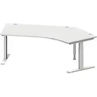 Schäfer Shop Hoekbureautafel MODENA FLEX 135°, T-poot rechthoekige buis, B 2165 mm, aanbouw rechts,