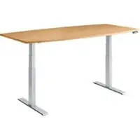 Schäfer Shop MODENA FLEX vergadertafel, bootvorm, hoogte elektrisch verstelbaar, T-poot, B 2000 x D 800/1000 mm, beukendecor