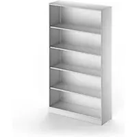 Schäfer Shop TETRIS SOLID boekenkast, staal, 5 OH, B 1200 x D 413 x H 2143 mm, blank aluminium
