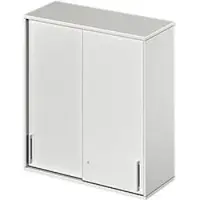 Schäfer Shop Opzetkast met schuifdeuren TETRIS WOOD, 3 ordnerhoogten, B 1000 mm, lichtgrijs