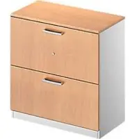 Schäfer Shop archiefkast TETRIS SOLID, 2 OH, B 800 mm, afsluitbaar, met afdekplaat, decor beuken/blank aluminium