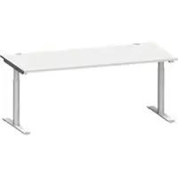 Schäfer Shop MODENA FLEX bureau, T-poot ronde buis, B 1800 x D 800 mm, lichtgrijs