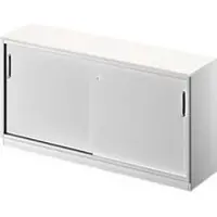 Schäfer Shop Schuifdeurkast TETRIS SOLID, 2 ordnerhoogten, B 1600 mm, incl. 19 mm afdekplaat, wit/blank aluminium