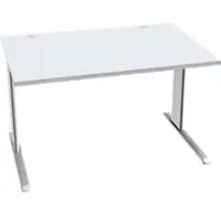 Schäfer Shop Desk PLANOVA BASIC, rechthoekig, C-voet, B 1200 x D 800 x H 717 mm, lichtgrijs/wit + kabelgoot