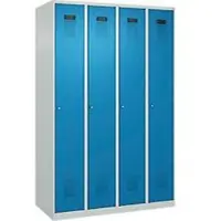 C+P Evolo Plus kledingkast, 4 vakken, rechts scharnierend, cilinderslot, soft-close, B 1200 x D 500 x H 1850 mm, lichtgrijs/lichtblauw