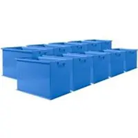 Ssi Stapelbak 14/6-2Z - polypropeen - L 465 x B 314 x H 298 mm - 33 L - met verzonken greep - blauw - 10 stuks