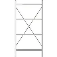 Ssi Basisstelling, 4 legborden, H 2278 x B 1055 x D 500 mm, gelakt
