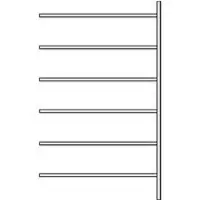 Ssi Aanbouwstelling R 3000, 6 legborden, B 1315 mm x D 500 mm, legborden gelakt