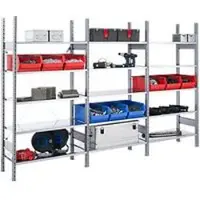 Ssi Legbordstelling FBR 2200, complete stelling 2,08 m, 1 basissectie en 2 aanbouwsecties incl. 15 legborden