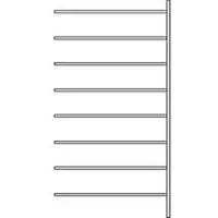 Ssi Aanbouwstelling R 3000, 8 legborden, B 1315 mm x D 500 mm, legborden gelakt