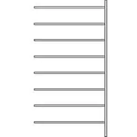 Ssi Aanbouwstelling R 3000, 8 legborden, B 1315 mm x D 600 mm, legborden gelakt