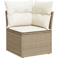 vidaXL - Tuinbank - Set - 12 - st - 7-Aantal - zitplaatsen - Beige - Poly - rattan