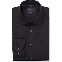 Olymp Luxor Modern Fit Overhemd zwart, Faux-uni