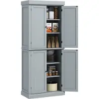 HOMCOM -Keukenkast-76x40,5x184cm-MDF-Grijs