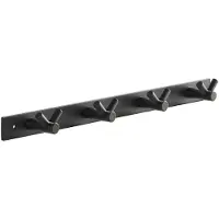 Sotech Blackline CORA V-haakrail 345 mm met 4 haken zwart gepoedercoat Garderoberail