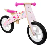 Small Foot Houten loopfiets - Pink Unicorn - Roze - houten speelgoed vanaf 3 jaar