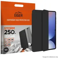 EIGER Storm 250m Stylus Hoes Geschikt voor Samsung Galaxy Tab S10 FE - Hoes met Penhouder - Met Slimme Sleep / Wake Functie - Zwart