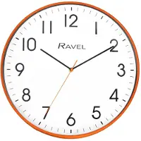 OEM - Moderne wandklok van 40 cm voor kantoor en keuken - analoog kwarts - RWC.40.8 - oranje