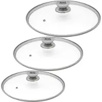 Savoré Kitchen Pannendeksel Set 3-delig - Deksel voor koekenpan Ø 20, 24, 28 cm - RVS - Glas