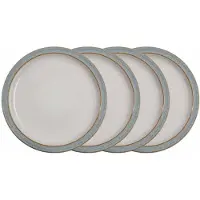 Denby Elements 4-delige dinerbordenset lichtgrijs/wit