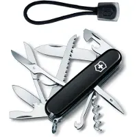 Victorinox Huntsman Zwitsers Zakmes+lanyard -15 Functies - Zwart/zwart