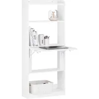 SoBuy Bureau Gaming Pliable avec Rangements Blanc 145cm