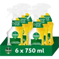 Dettol Antibacteriële Allesreiniger Spray Sprankelende Citroen 750ml - 6 Stuks - Voordeelverpakking