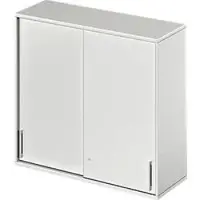 Schäfer Shop Opzetkast met schuifdeuren TETRIS WOOD, 3 ordnerhoogten, B 1200 mm, lichtgrijs
