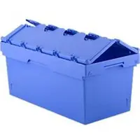 Ssi Nestbare en stapelbak KMB DH 632 – polypropeen - met deksel - L 809 x B 399 x H 357 mm - 76 L - blauw