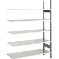 Ssi Schaefer Archiefrekken, aanbouwvak, 5 legborden, breedte 995 x diepte 300 mm, verzinkt