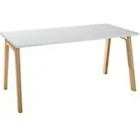 Schäfer Shop Bureautafel Start Off Wood, rechthoekig, poot A, B 1600 x D 800 x H 735 mm, lichtgrijs/hout look