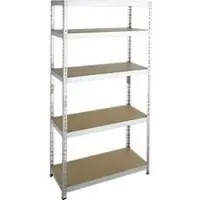 SZ Metall Legbordstelling - zware belasting - complete stelling - met 5 legborden - B 920 x D 300 x H 1800 mm - gegalvaniseerd