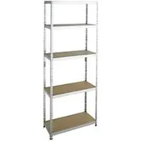 SZ Metall Legbordstelling - zware belasting - complete stelling - met 5 legborden - B 920 x D 300 x H 2400 mm - gegalvaniseerd