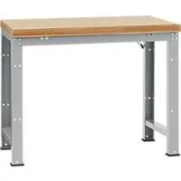 Manuflex werkbank Profi standaard, Tafelblad multiplex B 1250 x D 700, aluminium zilver