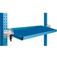 Manuflex kantelbare opbergconsole, voor de serie Universal of Profi, bruikbare diepte 345 m, voor tafelbreedte 1250 mm, lichtblauw