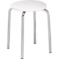 Nowy Styl Kruk, stapelbaar, 4-pootsframe, kunstlederen bekleding, H 440 mm, wit