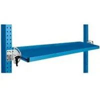 Manuflex kantelbare opbergconsole, voor de serie Universal of Profi, bruikbare diepte 195 mm, voor tafelbreedte 1500 mm, lichtblauw