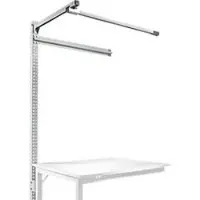 Manuflex Opbouwframe met giek, Aanbouwtafel STANDAARD werktafel-/werkbank UNIVERSAL/PROFI, 1250 mm, lichtgrijs