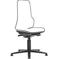 BIMOS Werkstoel NEON, synchroonmechanisme, basismodel zonder bekleding, met glijders, flexband grijs