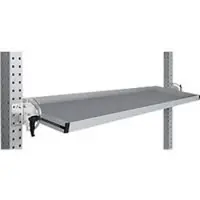 Manuflex kantelbare opbergconsole, voor de serie Universal of Profi, bruikbare diepte 345 m, voor tafelbreedte 1500 mm, aluminium zilver
